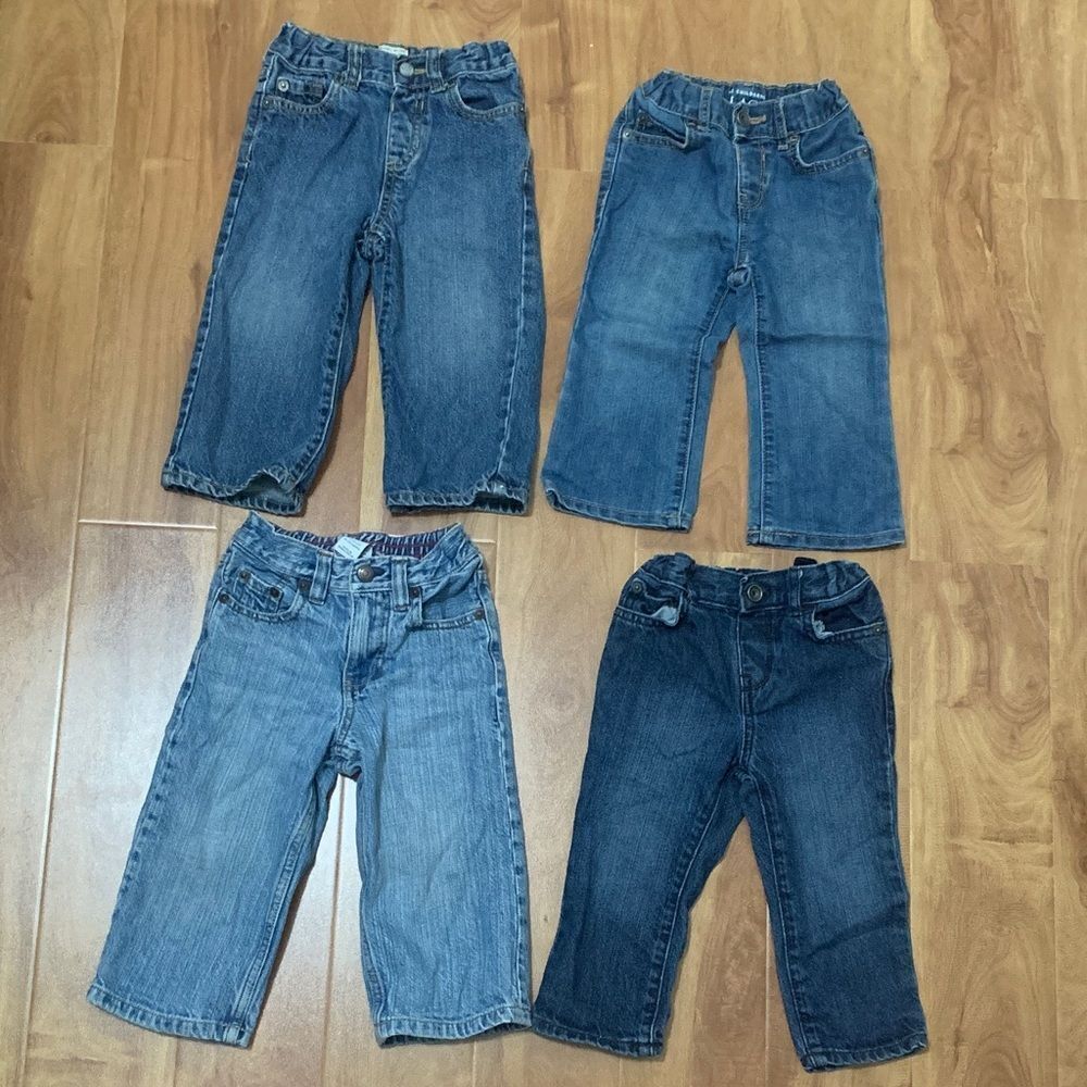 Lot of 4 Classic Kids Denim Jeans size 18-24m - Blue